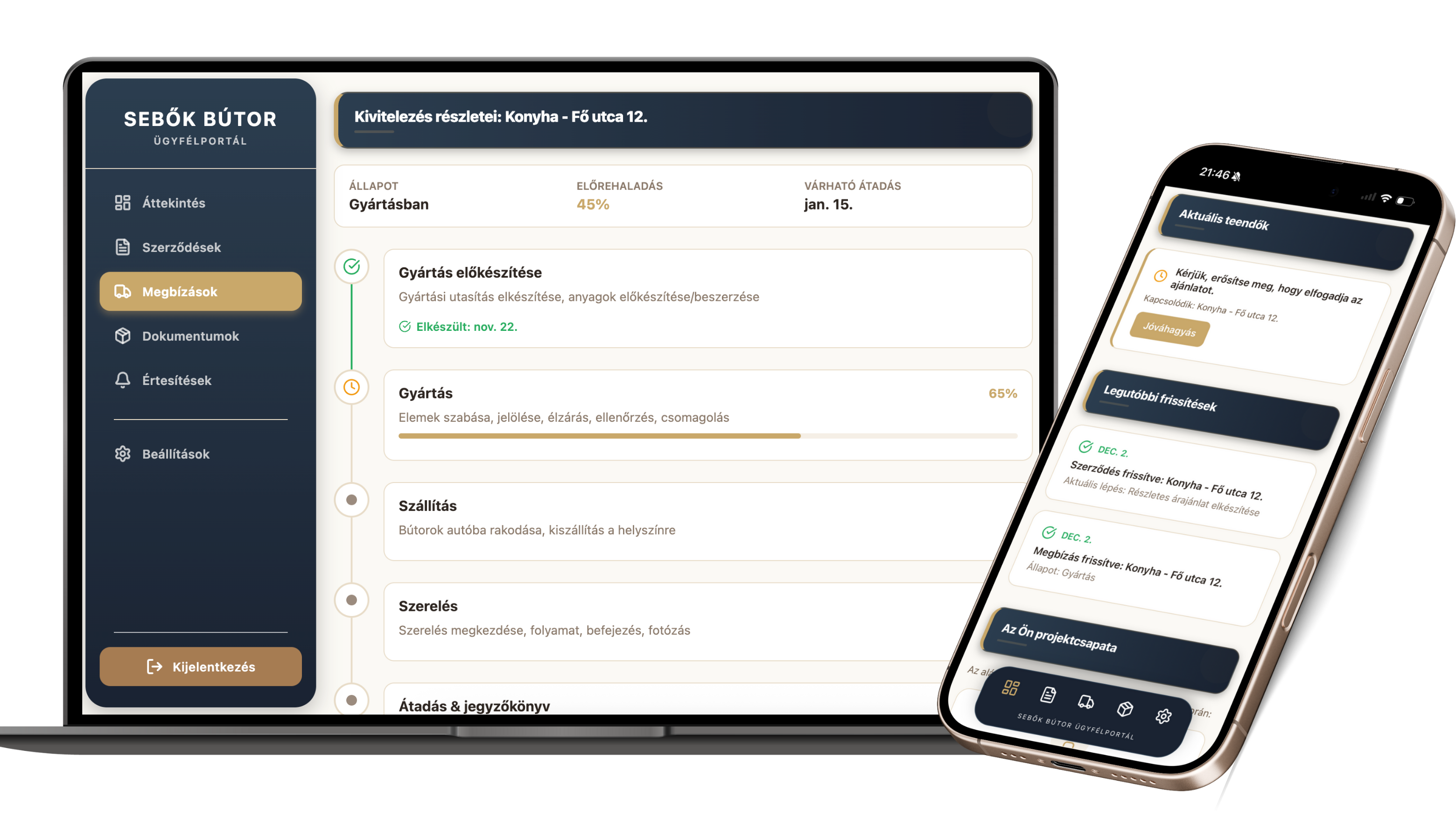 Sebők Bútor Ügyfélportál Sebők Bútor Ügyfélportál - Háttér